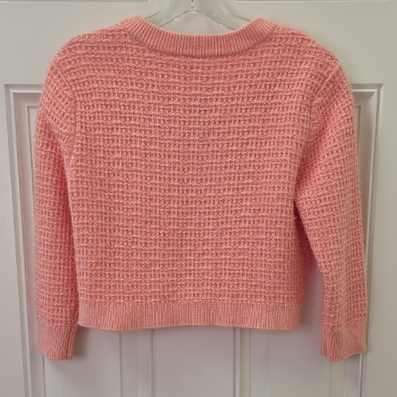 Alice + Olivia Pink Cardigan with Glitter Bow.  Size Small Petite - Picture 7 of 12